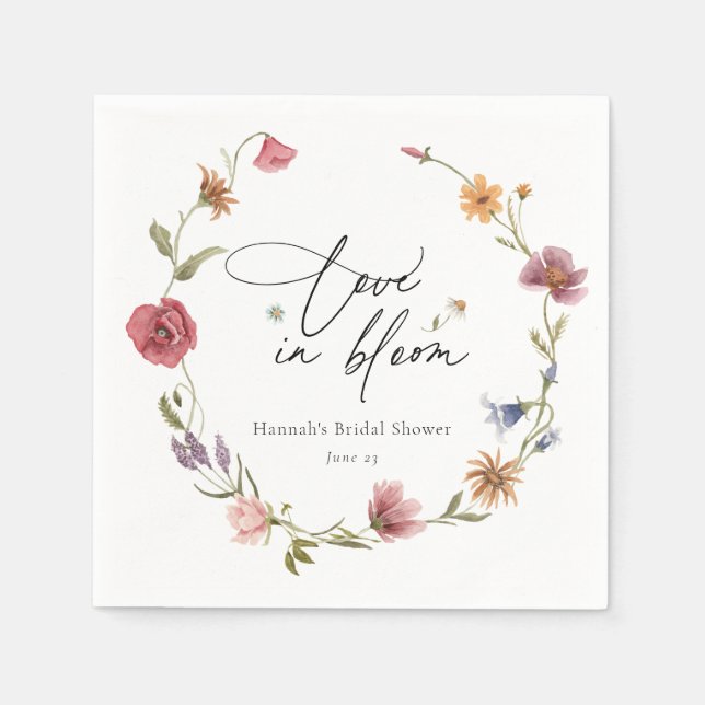 Guardanapos para Chá de Noiva Wildflower Bloom Bri (Frente)