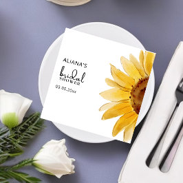 Guardanapos para chá de panela de noiva de girasso