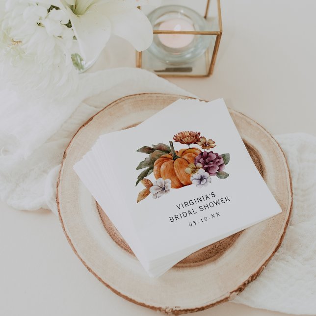 Guardanapos para Chuveiro de Noiva de Outono (Fall In Love Bridal Shower Paper Napkins by Painted Paperie)