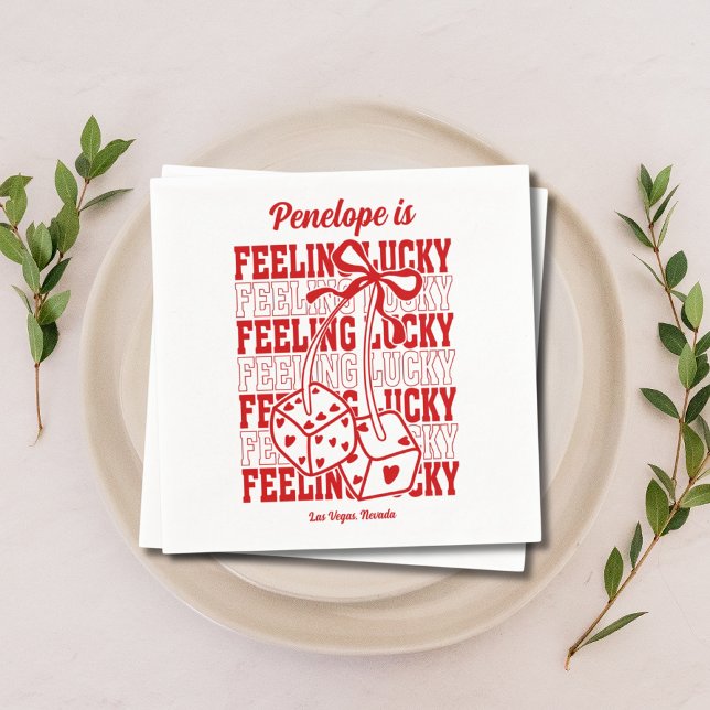 Guardanapos para Despedida de Solteira Sinta-se So (Feeling Lucky in Love Bachelorette Party Napkins
)