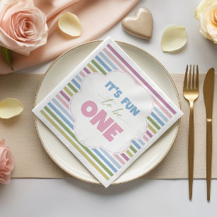 Guardanapos para festa de 1º aniversário com listr