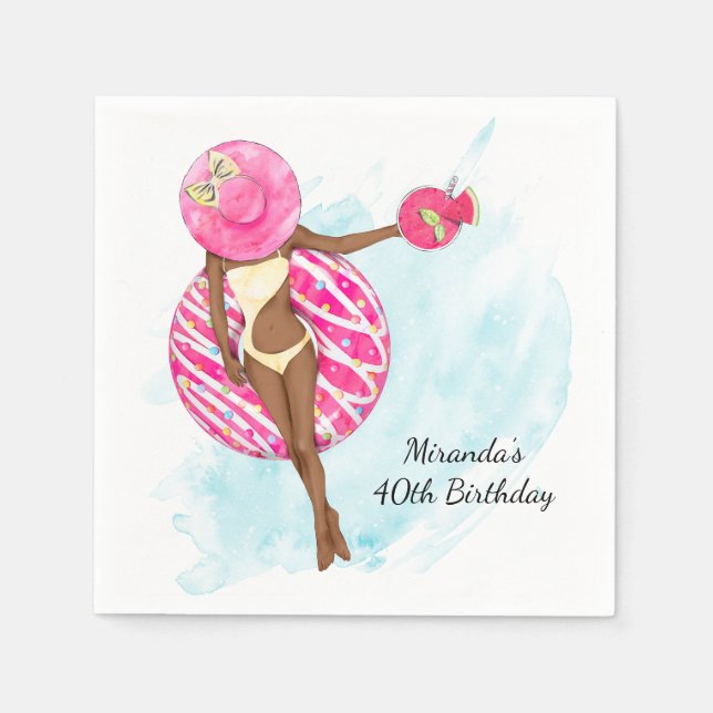 Guardanapos para festa de 40º aniversário Retro Po (Frente)