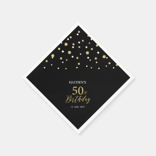 Guardanapos para Festa de 50 Anos Modernos Dourado