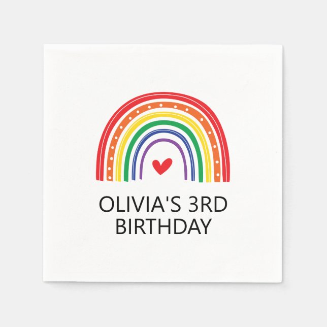 Guardanapos para festa de aniversário coloridos (Frente)