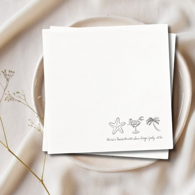 Guardanapos para festa de despedida de solteira La (Last Splash Bachelorette Party Supply Napkins)