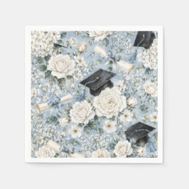 Guardanapos para Festa de Formatura Florais Azul e