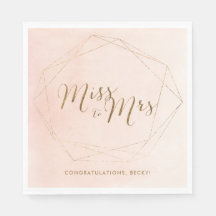 Guardanapos para Festa de Noivado Miss to Mrs Rosa