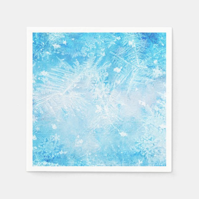 Guardanapos para jantar de festa de flocos de neve (Frente)
