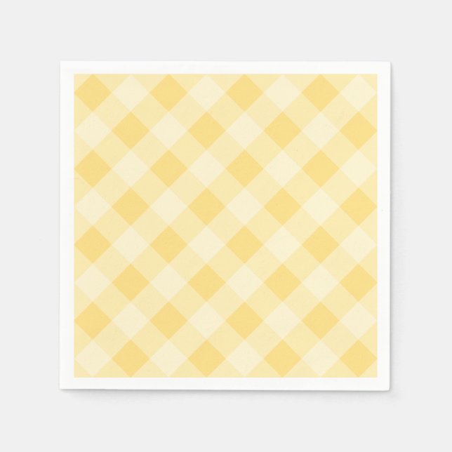 Guardanapos Pastel Gingham Amarelo (Frente)