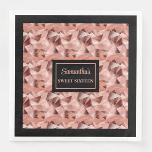 Guardanapos Personalizados Acento Rosa Dourado e P
