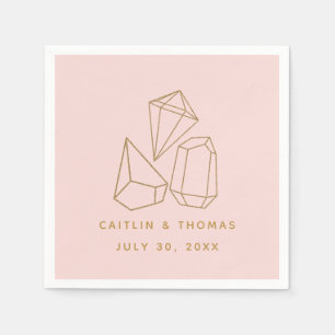 Guardanapos Personalizados Bodas Rosa Bege Pedras