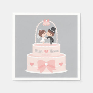 Guardanapos Personalizados Bolo de Casamento Noivo