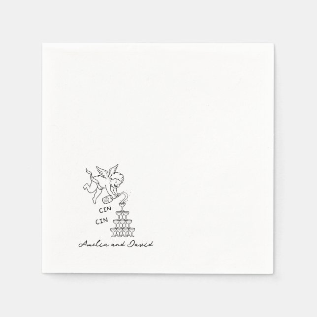 Guardanapos Personalizados Cin Cin Querubim Cupido (Frente)