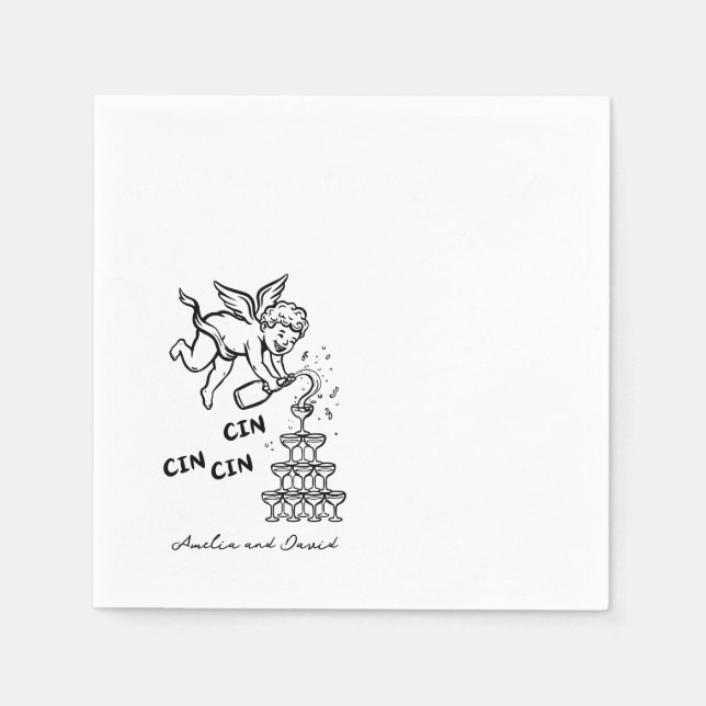 Guardanapos Personalizados Cin Cin Querubim Cupido (Frente)