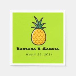 Guardanapos Personalizados de Abacaxi para Casamen