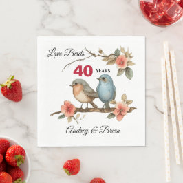 Guardanapos Personalizados de Aniversário de 40 an