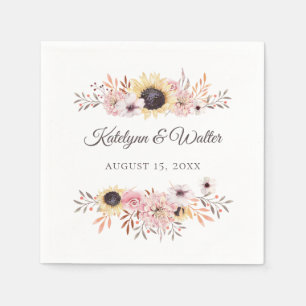Guardanapos Personalizados de Casamento de Buquês