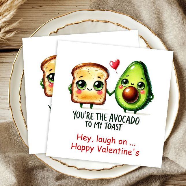 Guardanapos Personalizados de Comida Divertida do  (Personalized Funny Food Valentine Napkins Love Gift)