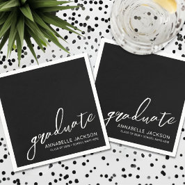 Guardanapos Personalizados de Formatura Pretos
