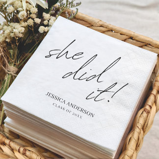 Guardanapos personalizados Ela Fez Isso formatura