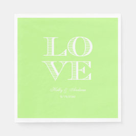 Guardanapos Pistache Verde, Branco LOVE