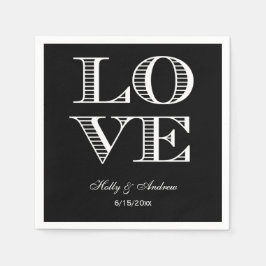 Guardanapos PRETO e BRANCO de LOVE