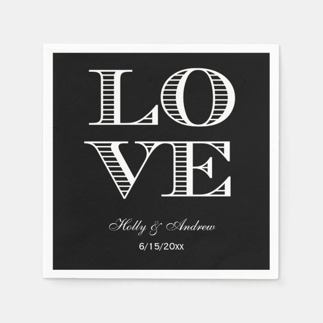 Guardanapos PRETO e BRANCO de LOVE (Frente)