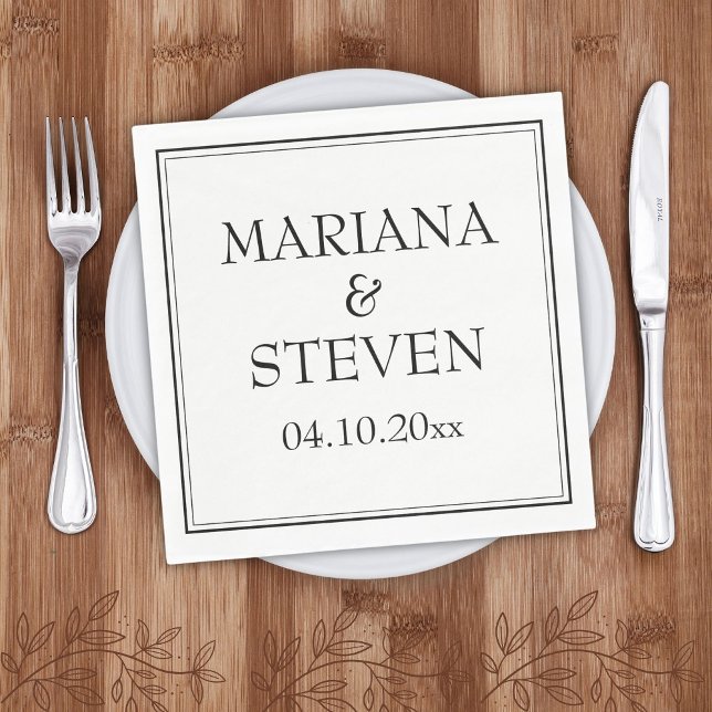 Guardanapos Pretos e Brancos Minimalistas da Front (Criador carregado)