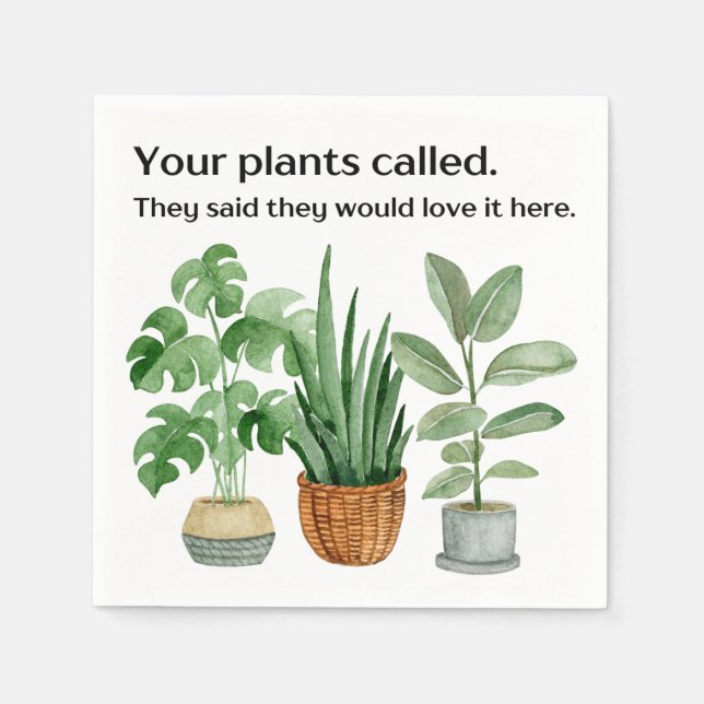 Guardanapos quadrados - "Plantas da Casa Aberta" (Frente)