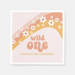 Guardanapos Retro Daisy Boho Wild One Arco-íris