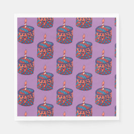 Guardanapos roxos com cupcakes