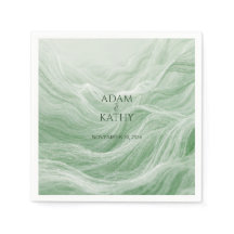 Guardanapos Sage Verde Mármore e Dourado