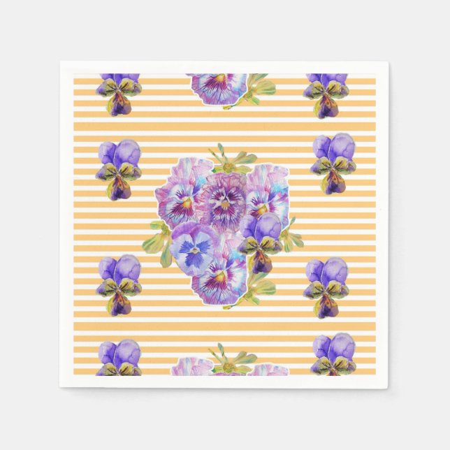 Guardanapos Serviette Florais Amarelo Ponto Shabby (Frente)