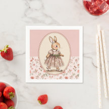 Guardanapos Vintage Bunny Girl, Guardanapos de Coe