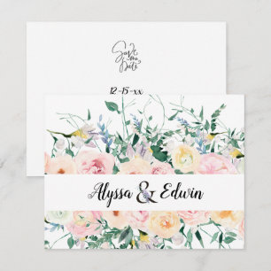 Guardar a Cartão Floral Personalizado de Casamento