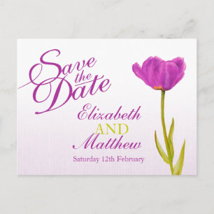 Guardar a data Cartão postal tulipas roxas