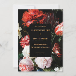 Guardar a Data de Casamento Convite Vermelho Escur