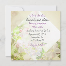 Guardar a data do convite para o casamento floral