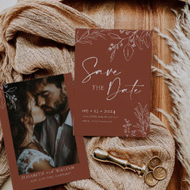 Guardar a Data do Convite Terracotta Floral