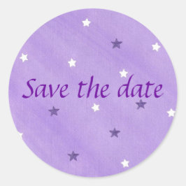 Guardar adesivos de data, estrelas roxas e brancas