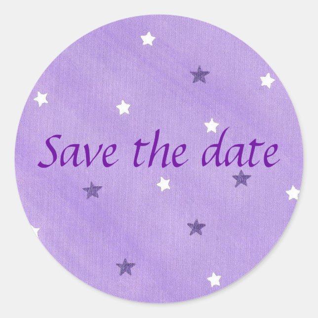 Guardar adesivos de data, estrelas roxas e brancas (Frente)