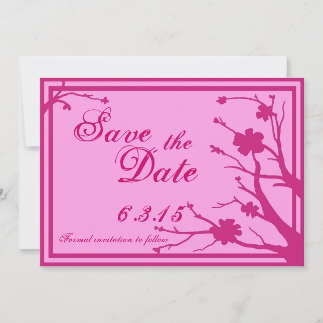 Guardar convites de casamento cor-de-rosa fuscia p (Frente)