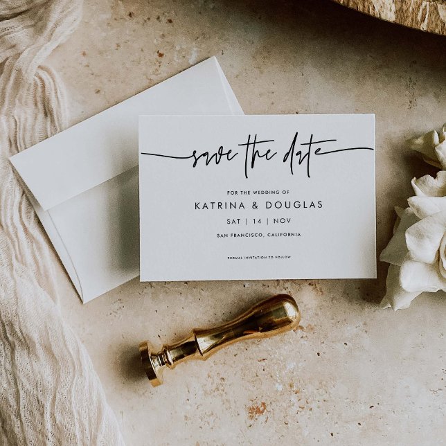 Guardar Mínimo O Cartão De Anúncio De Casamento De (Criador carregado)