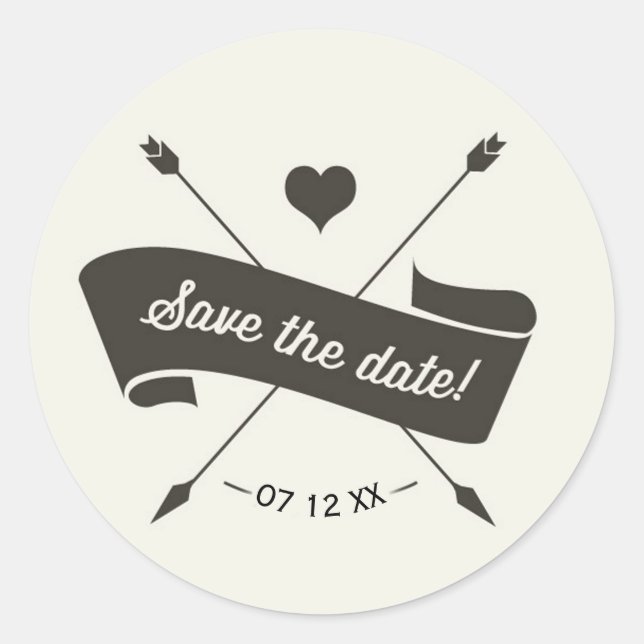 Guardar o adesivo redondo clássico de data (Frente)