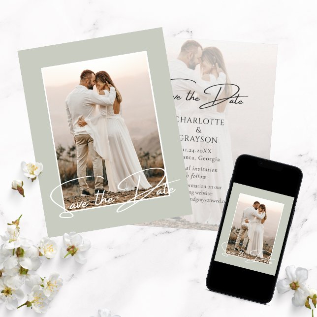 Guardar O Anúncio De Casamento De Foto De Data (Criador carregado)