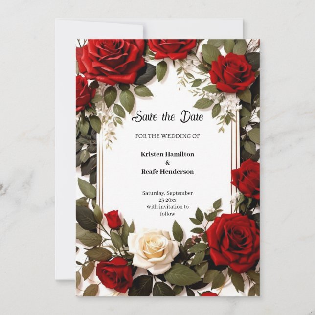 Guardar o Cartão de Data de Casamento (Frente)