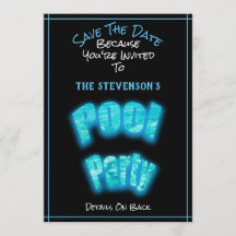 Guardar O Convite de aniversário Da Parte Piscina 