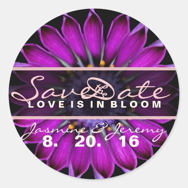 Guardar os adesivos de flor selvagem de data (Frente)