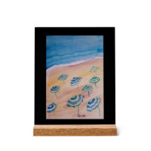 Guardas-chuvas de praia em aquarela