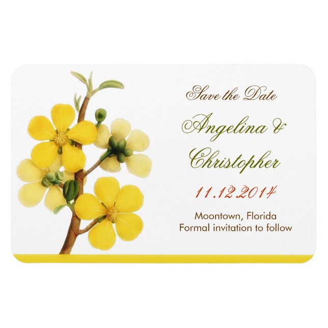 guarde a data dos ímãs elegantes brancos (Horizontal)